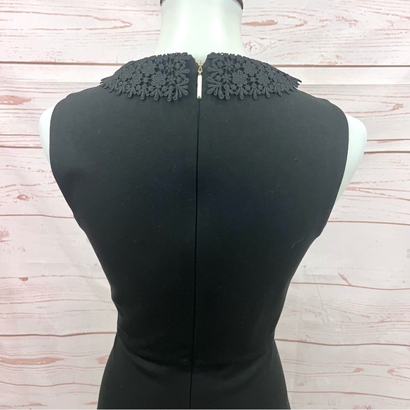 Kate Spade Crochet Lace Peter Pan Collar Ponte Knit Sleeveless Flare Dress - Picture 11 of 14